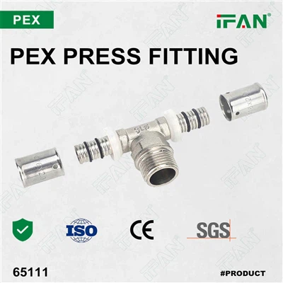 IFAN Brass Pex Press Fitting Tee، اتصال مستقر، قمزة بدون عائق!